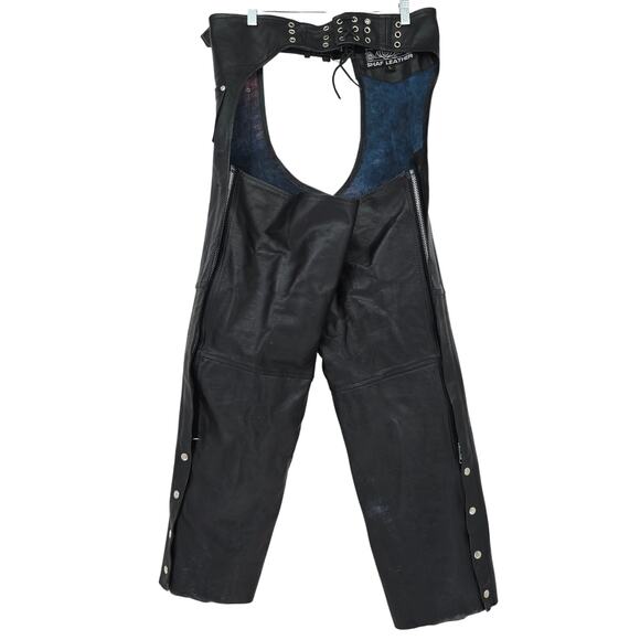 Shaf Leather Men's Riding Motorcyle Leather Chaps Black L - Picture 1 of 7